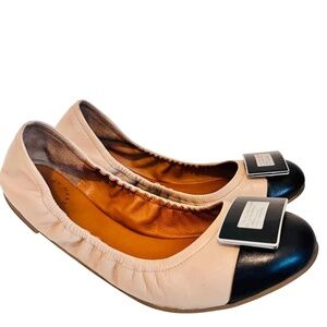 Marc Jacobs Flats Shoes Ballet Casual Neutral Dressy Chic Nude Beige Black 39 9